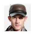 thumbnail image 2 of Sombreros de moda gorras con visera para hombres gorras planas cálidas gorras de lana，A, 2 of 5