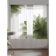thumbnail image 5 of Sheer Curtains 63 inches Long, Gradient Floral Sage Green Flower Translucent Decor Light Filtering Sheer Window Curtains Rod Pocket Voile Drapes for Bedroom Living Room, 52"W x 63"L 2 Panels, 5 of 7