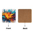 thumbnail image 2 of Xecao Colorful Paint Print for MDF Cork Coaster 4 Pcs,Drink Coasters,Suit for House Warming Gifts New Home ,Coffee Table Decor-Square, 2 of 7