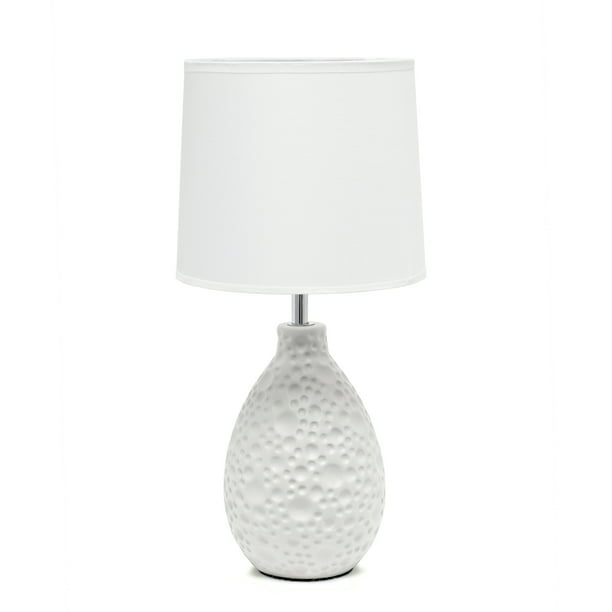 Simple Designs Textured Stucco Ceramic, Jewel Twisted Table Lamp