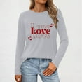 thumbnail image 2 of Love Heart Long Sleeve Shirts for Women Valentines Day T-Shirts Casual Fashion Tunic Basic Tee Tops, 2 of 4