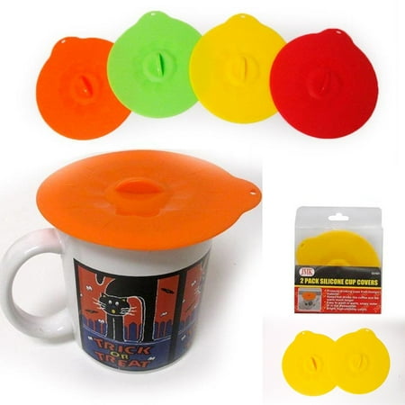 - 2 Pc Silicone Leakproof Cup Cover Coffee Tea Sealing Mug Wrapping Lid Tool Gift