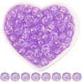 thumbnail image 1 of 800 Pcs Perles en Plastique Transparent Baril Orchidée 9x6mm Trou : 3.8mm, 1 of 7