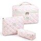 thumbnail image 1 of Bolsa de maquillaje Cozomga acolchada de gran capacidad para viajes, rosa, 3 unidades, 1 of 9