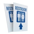 thumbnail image 4 of A-frame Sidewalk Restroom With Up Arrow 24" x 36" Double Sided A-Frame Sidewalk Sign, Includes 2 Plastic Inserts | Foldable Portable White Signicade Sandwich Board Signs, 4 of 5