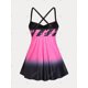 thumbnail image 2 of Tankini de Crisscross Color Ombre Rosegal Camisetas tallas grandes, 2 of 5