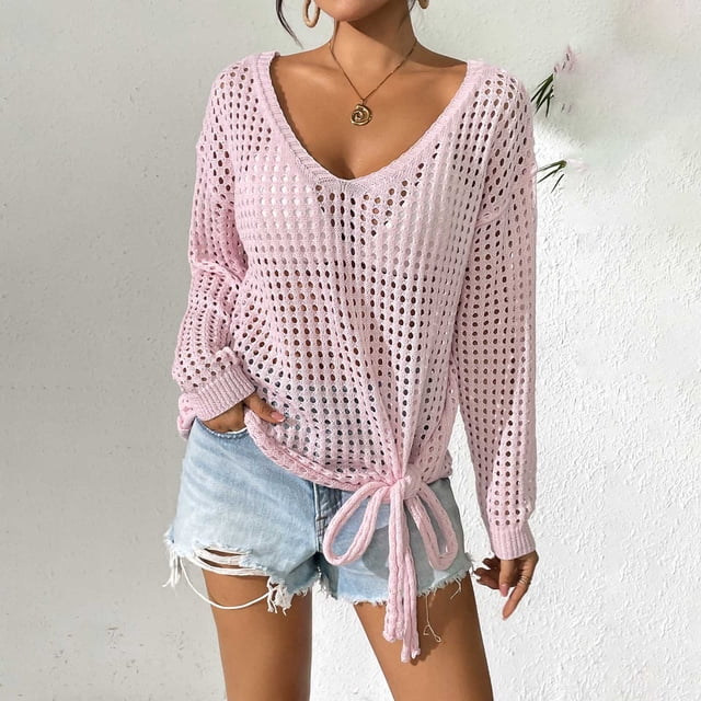 Neewe Women Summer Knit Vest Cap Sleeve Crochet Tops Hollow Out Cover Up Tank Top Pullover Beach Vacation Clothes