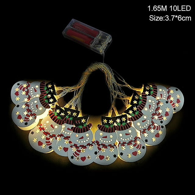 Fiudx Guirnalda de Luces Led Navideñas con Diseño de Muñeco de Nieve y Papá Noel, Impermeable para Uso En Interiores y Exteriores, Flexible, Ideal para Árbol, Porche, Dormitorio y Decoración Navideña