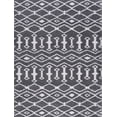 thumbnail image 1 of Tayse Jersey Shag Shag Area Rug JRS1207 Contemporary Gray Banded Diagonals 3' 11'' x 5'3'' Rectangle, 1 of 2