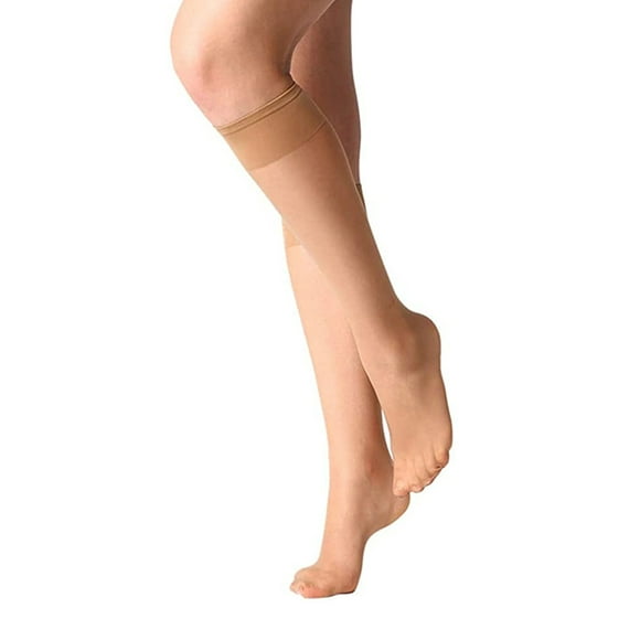Women's Sheer Knee Highs Pantyhose With Reinforced Toe 20D Nylon Stockings For Women Womens Sock