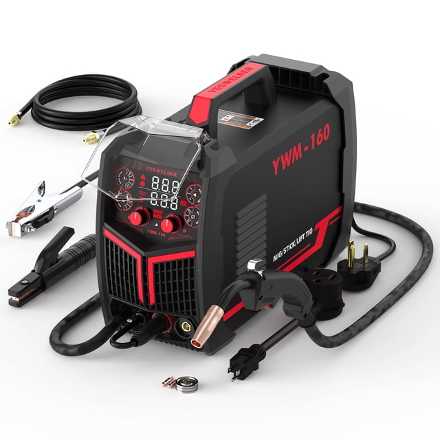 Soldadora YESWELDER Gas, sin gas, 160 A, 4 en 1, 110 V/220 V, doble voltaje