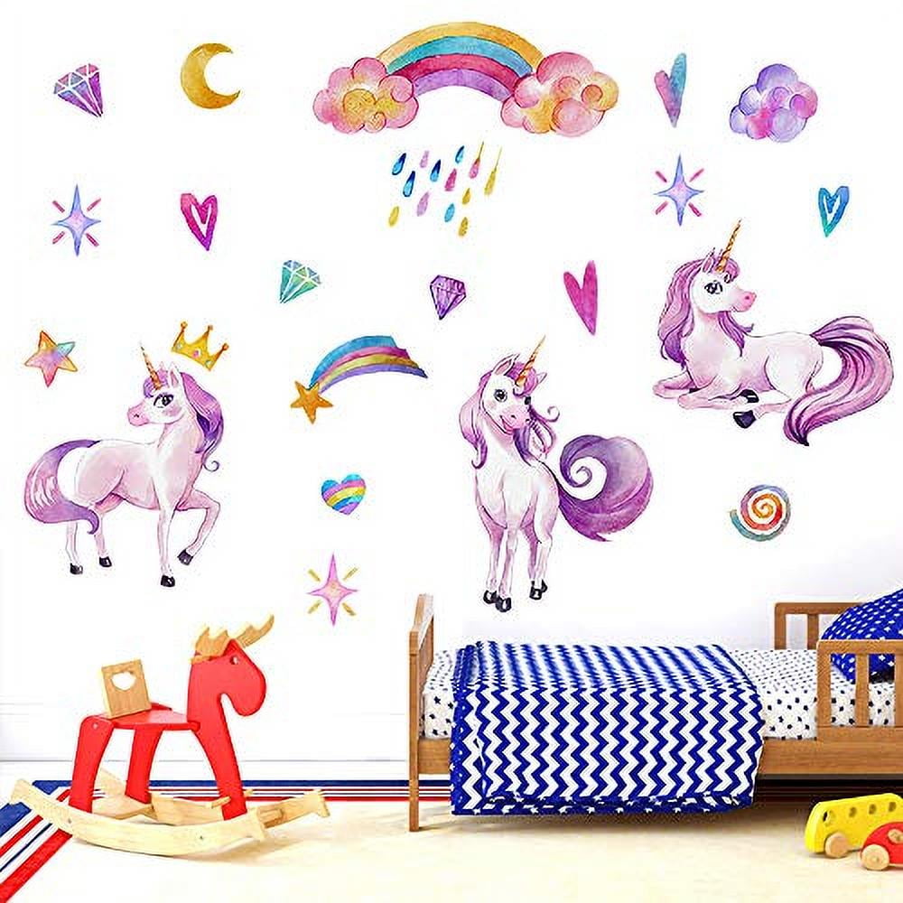 Play With Fairies Ride A Unicorn Wall Sticker Decal Quote Nursery Bedroom WQB91 