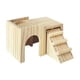 thumbnail image 1 of Casa de hámster de madera, accesorios para jaulas, divertida cabaña de cámara de jerbos con escalera, casa de jerbos para chinchilla, lemmings, enano, 1 of 9