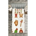 thumbnail image 3 of Ambesonne Gingerbread Man Quilted Bedspread Set 2 Pcs, Various Cookies, Twin Size, Pale Brown Green Red, 3 of 3