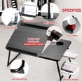 thumbnail image 6 of Plus XL Adjustable Laptop Desk with Light, USB Port, iPad Holder, Drawer Storage - Larger 23.6IN Adjustable Lap Desk for Bed, Home Office, Breakfast Tray, Fordable Legs Desk, 6 of 8