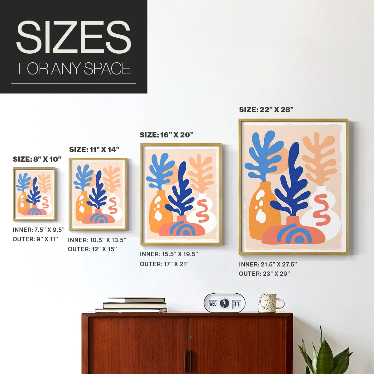 Matisse CCCLXI in Gold Solid Wood 8 x 10 Framed Print