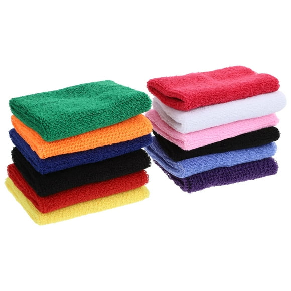 Milisten 12Pcs Sports Wristbands with Towel Fabric for Comfortable Sweat Wiping