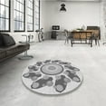 thumbnail image 3 of Ahgly Company Indoor Round Patterned Gray Area Rugs, 6' Round, 3 of 6