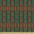 thumbnail image 2 of Ambesonne Ethnic Fabric by the Yard Upholstery, Colorful Traditional Plot, 3 Yards, Ruby and Dark Reseda Green, 2 of 5