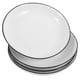 thumbnail image 1 of 4 platos de porcelana para cena, bandeja pequeña de cerámica para servir postres, plato de acompañamiento con borde negro, plato de aperitivos para pasteles, tartas, aperitivos, ensaladas y almuerzos, 1 of 7