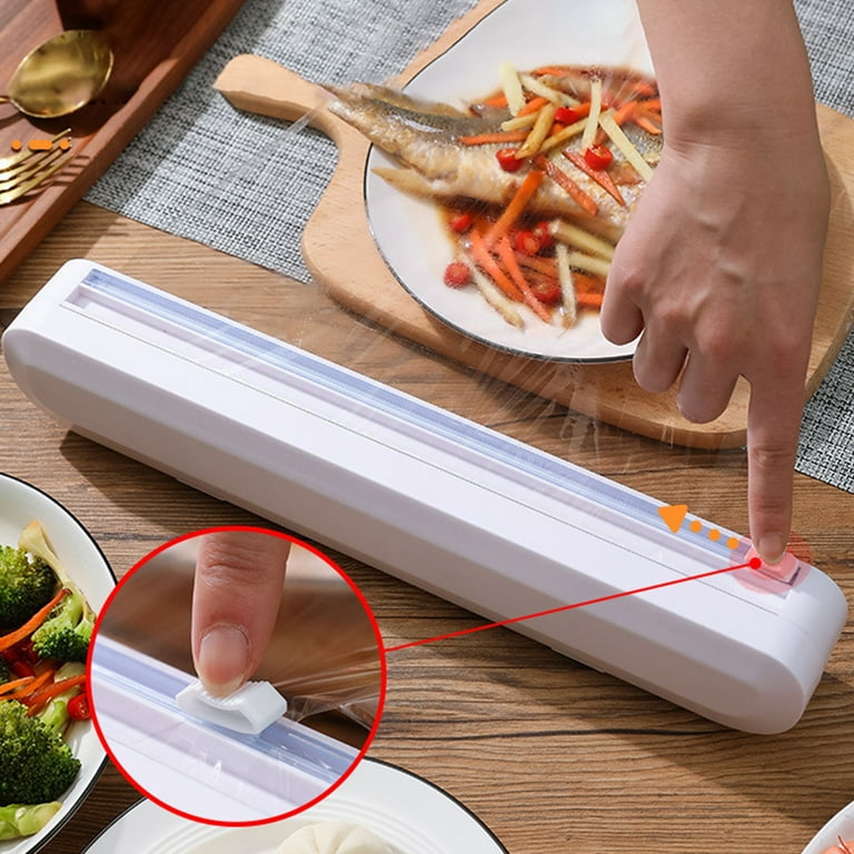 Plastic Wrap Cutter Reusable Finger Groove Design Dustproof