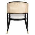 thumbnail image 5 of SAFAVIEH Couture Rogue Mid-Century Linen Solid Dining Chair, Black/Natural, 5 of 8