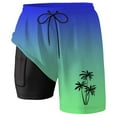 thumbnail image 4 of Kcolen Men's Swim Trunks with Compression Shorts Gradient Stretch 2 In 1 Beach Swimming Shorts Lightweight Mens Swimsuit with Compression Liner Summer Beach Swimming Shorts for Men, 4 of 4