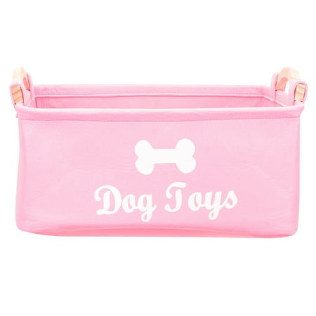

TOYMYTOY Household Pet Toy Storage Box Felt Pet Toy Organizer Sundries Collection Box (Pink)