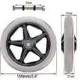 thumbnail image 3 of 2pcs Of 6 Inch Rubber Wheel Replacement Wheelchair Front Wheels Rollator Walker Anti-slip Replacement Casters Grey, 3 of 5