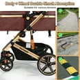 thumbnail image 5 of Vomeast Baby Stroller, Foldable Aluminum Alloy Stroller with Reversible, Travel Stroller for Newborn Infant, Brown, 5 of 11