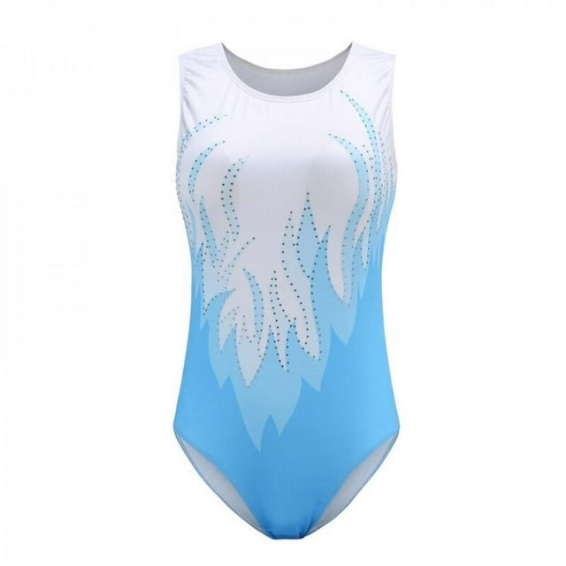 Vêtements de Danse Brodés de Gymnastique Rythmique Brillants Justaucorps pour Filles Enfants Robe de Ballet Danse Robe d'Entraînement Danse