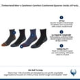 thumbnail image 6 of Timberland Men's, Comfort Quarter Socks, Arch Support, Padded Cushion, Moisture Control 4-pack, 6 of 6