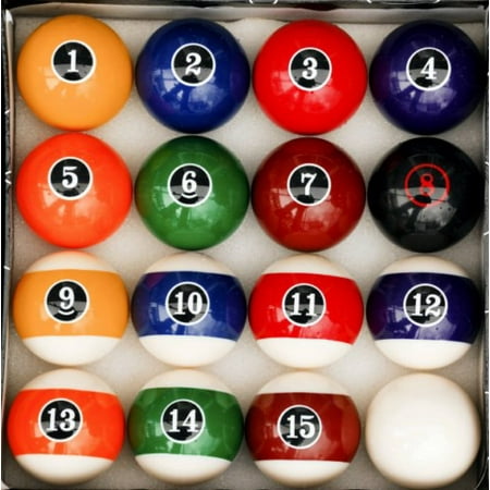 Style Ball Set Modern Style Pool Ball Set W Red Circle # 8 Ball Regulation Size and Weight Billiard ()