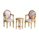 thumbnail image 2 of Silla de casa de muñecas a escala 1/12, modelo de silla de respaldo alto, muebles en miniatura simulados para bricolaje oro, 2 of 9