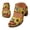 Yellow, variant on Modisza Women Low Heels Sandals with Flower Print Open Toe Slip on Slides Chunky Block Heel Dress Slide Shoes for Summer Size 6 Blue