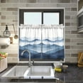 thumbnail image 4 of Yayeee Kitchen Curtains Tier Pair Light Filtering 27"x36" Rod Pocket Short Cafe Window Panel, Watercolor Mountains, 4 of 7