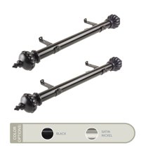 Nadia 1.5" Side Curtain Rod 18 inch Long (Set of 2) - Satin Nickel