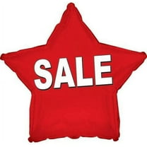 PMU 18 Inch Red Sale Star Mylar Foi Balloons Pkg/1