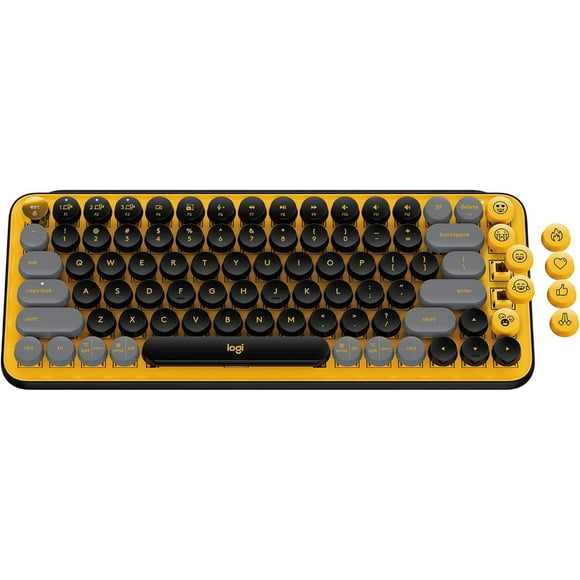 Teclado Logitech POP Keys mecánico inalámbrico Blast Yellow