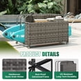 thumbnail image 4 of Dateyes 3-Layer Outdoor PE Wicker Rattan Patio & Poolside Storage Basket with Rolling Wheels, Gray, 4 of 8