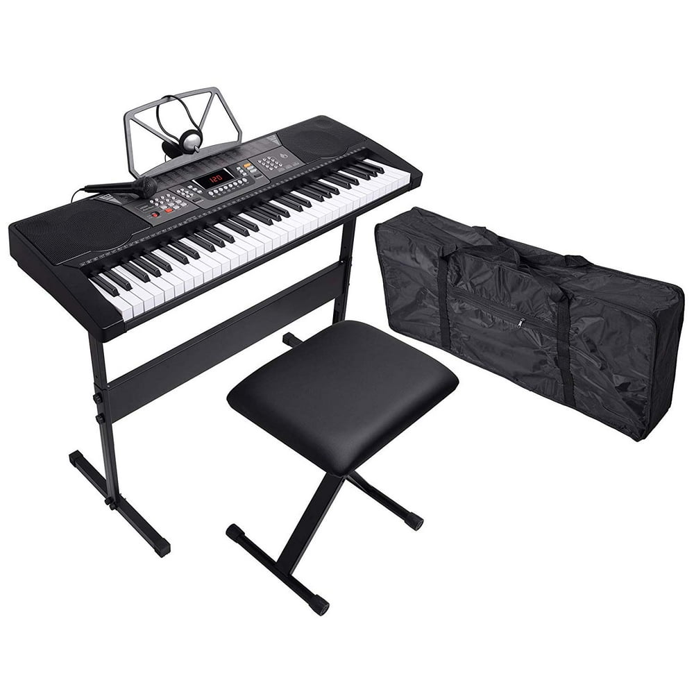LAGRIMA 61 Key Portable Electric Piano Keyboard Music Keyboard with Headphones, Adjustable H