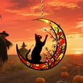thumbnail image 7 of BNNG Black Cat Decor On White Moon Stained Glass Window Hanging Suncatcher for Windows Panels Sun Catcher Halloween Ornament Decoration Memorial Gift for Lover Cat, 6 inches, 7 of 7