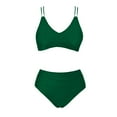 thumbnail image 4 of Women's High Waisted Bikini Set Two Piece Swimsuit Push Up Tie Back Tankini Swimwear for Beach Pool Summer, 4 of 5