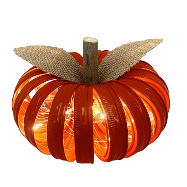 Naiovety Ahorro de energía Calabaza de Halloween Luz hueca con Apagado Luces LED Decoración portátil Naranja Type3 NO3