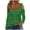 Army Green, variant on Women's Striped Long Sleeves Cold Shoulder Tops Criss Cross V Neck Fall Trendy Going out Blouse Tees