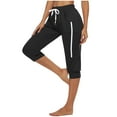 thumbnail image 3 of Tbopshirt Capri Pants for Women Summer High Waisted Solid Color Matching Slim Fitting Yoga Gym Pants,Plus Size Pants for Women, 3 of 8