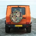 thumbnail image 6 of Salouo Cactus Garden Print Spare Tire Cover 14-17 inch Spare Tire Protector Universal Tough Tire Wheel Cover for Trailer SUV and Truck-15 inch, 6 of 6