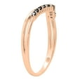 thumbnail image 3 of Dazzlingrock Collection Round Black Diamond Chevron Wedding Band for Women (0.15 ctw, Color Black, Clarity Opaque) in 10K Rose Gold, Size 7.5, 3 of 6