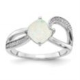 thumbnail image 2 of Auriga Fine Jewelry 925 Sterling Silver Created Opal and Diamond Ring for Women Size 5, 2 of 6