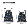 thumbnail image 2 of Xecao Space Cartoon Pattern Sports Drawstring Backpack - String Swim Gym Bag with Wet Proof Pocket for Women&Men-Small, 2 of 6